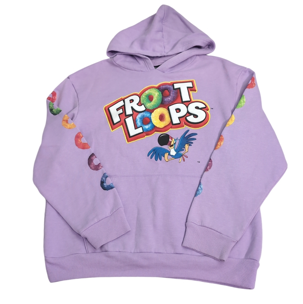 Kellogg's Fruit Loops Hoodie Sweatshirt, Toucan Sam, unisex Large